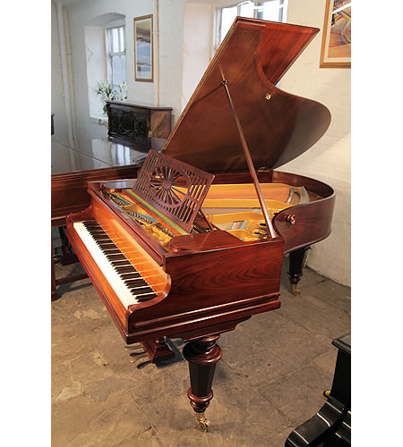 Restored, Bechstein Model A grand piano with a polished, rosewood case and turned legs