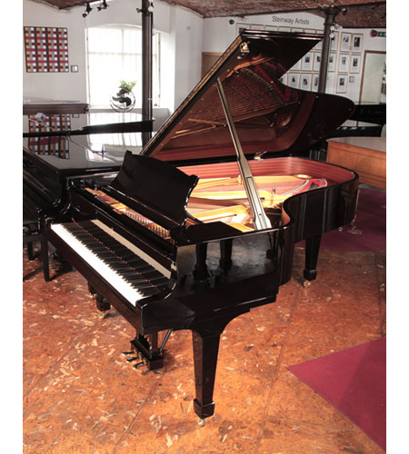 Reconditioned,  2008, Steinway Model B grand piano for sale with a black case and spade legs