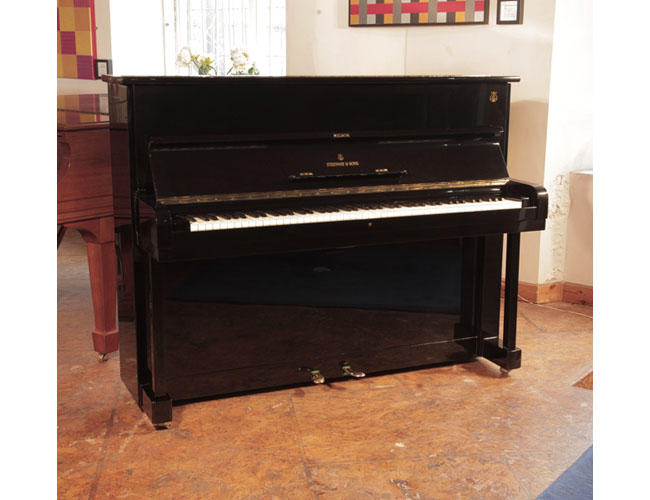 Reconditioned,  1960, Steinway Model Z upright piano for sale with a black case and brass fittings