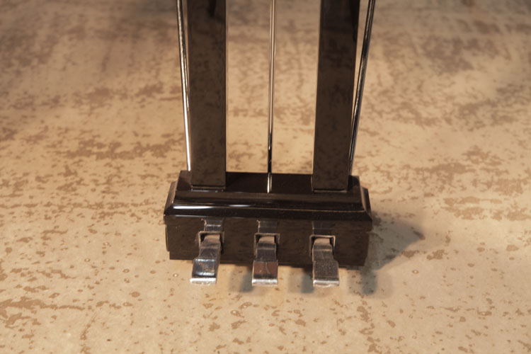 Feurich model 218 three-pedal piano lyre with chrome pedals
