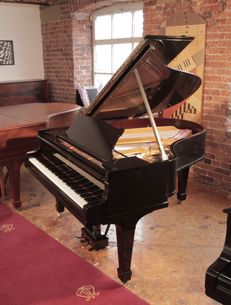 Rebuilt, 1925, Steinway Model O grand piano for sale with a black case. Piano has been rebuilt in Germany by Steinway Academy trained technicians using 100% Steinway parts 